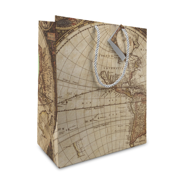 Custom Vintage World Map Medium Gift Bag