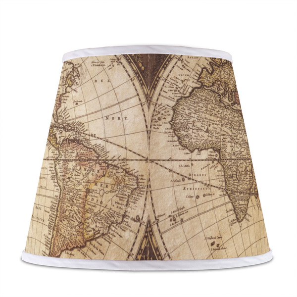Vintage World Map Poly Film Empire Lampshade - Front View