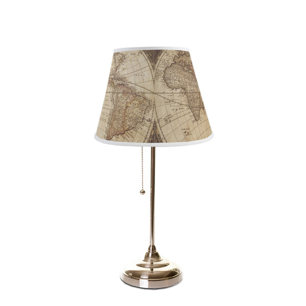 Vintage World Map Poly Film Empire Lampshade - On Stand