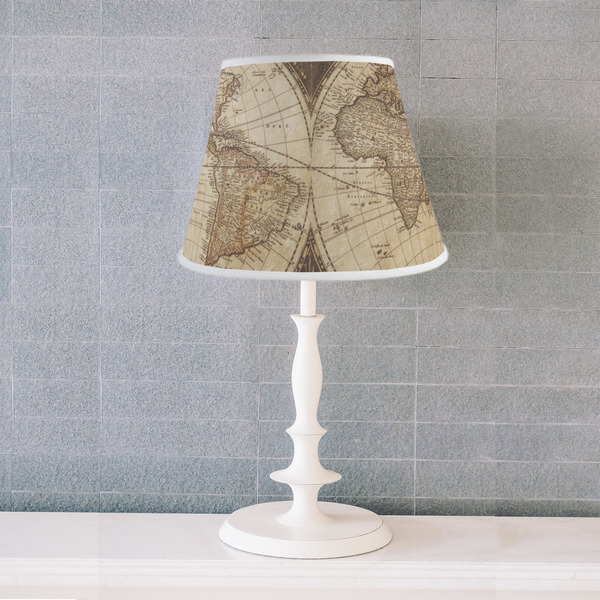 Vintage World Map Poly Film Empire Lampshade - Lifestyle