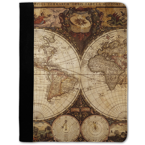Custom Vintage World Map Notebook Padfolio - Medium