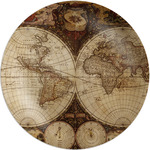 Vintage World Map Melamine Salad Plate - 8"