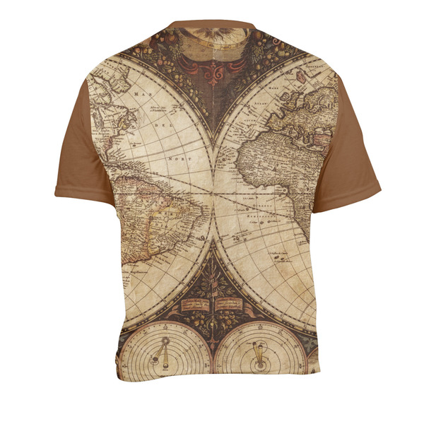 Vintage World Map Men's Crew Neck T Shirt Medium - Back