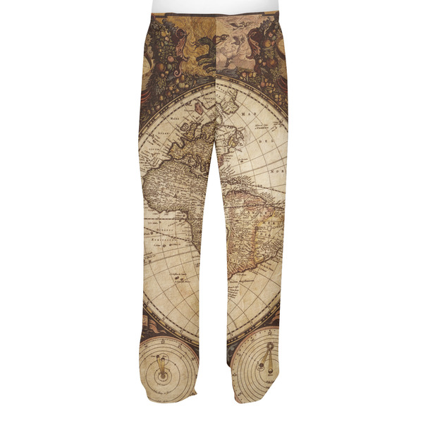 Vintage World Map Men's Pjs Back - on model