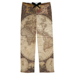 Vintage World Map Mens Pajama Pants - XS