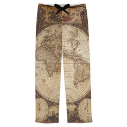 Vintage World Map Mens Pajama Pants
