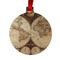 Vintage World Map Metal Ball Ornament - Double Sided