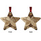 Vintage World Map Metal Star Ornament - Front and Back