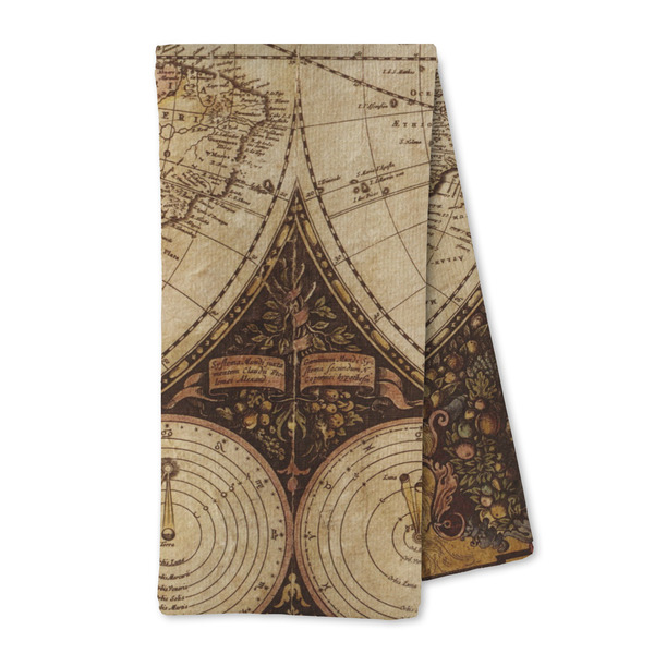 Custom Vintage World Map Kitchen Towel - Microfiber