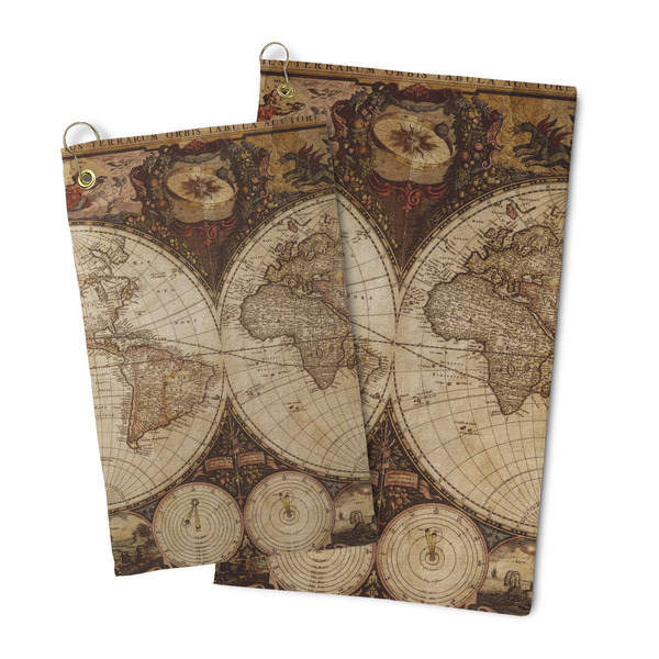 Vintage World Map Microfiber Golf Towel - PARENT/MAIN