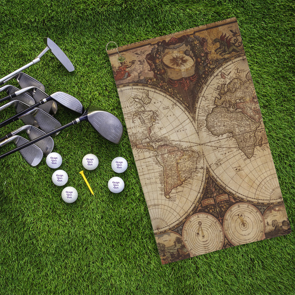 Vintage World Map Microfiber Golf Towels - LIFESTYLE