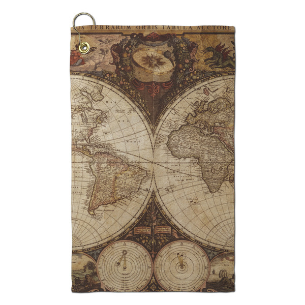 Custom Vintage World Map Microfiber Golf Towel - Small