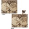 Antique World Map Microfleece Dog Blanket - Large- Front & Back
