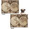 Antique World Map Microfleece Dog Blanket - Regular - Front & Back