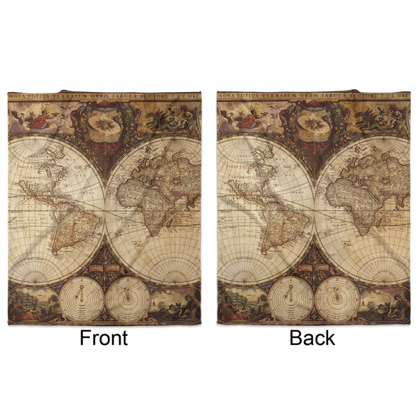 Vintage World Map Minky Blanket - 50"x60" - Double Sided - Front & Back