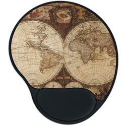 Vintage World Map Mouse Pad with Wrist Support