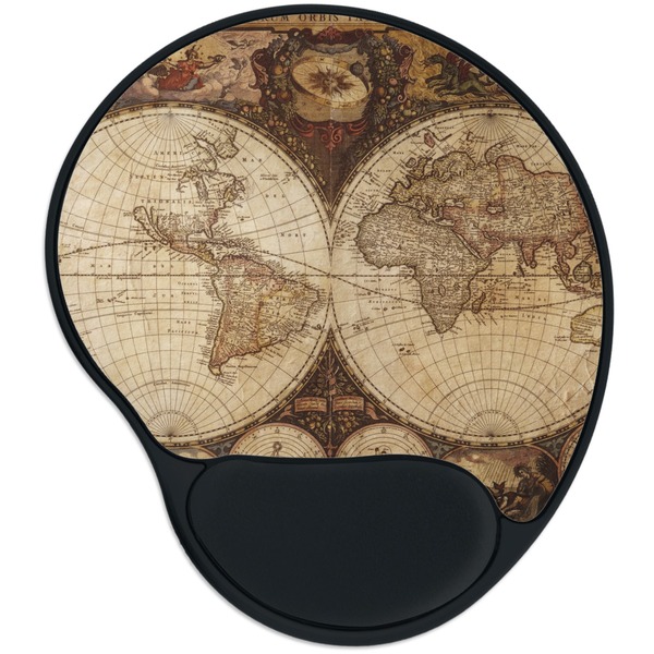 Custom Vintage World Map Mouse Pad with Wrist Support