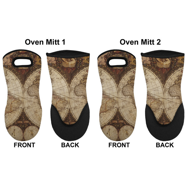Vintage World Map Neoprene Oven Mitt - Set of 2 - Approval
