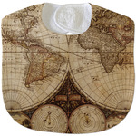 Vintage World Map Velour Baby Bib