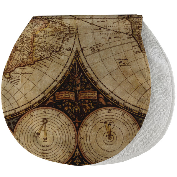 Vintage World Map New Baby Burp Folded
