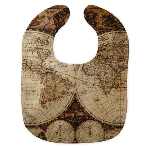 Vintage World Map New Bib Flat Approval