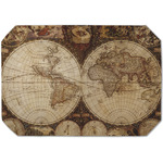 Vintage World Map Dining Table Mat - Octagon (Single-Sided)