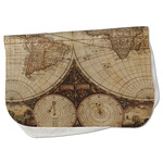 Vintage World Map Burp Cloth - Fleece