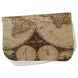 Vintage World Map Burp Cloth - Fleece