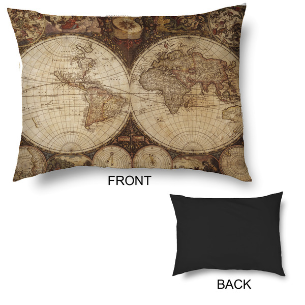 Vintage World Map Outdoor Dog Beds - Large - APPROVAL