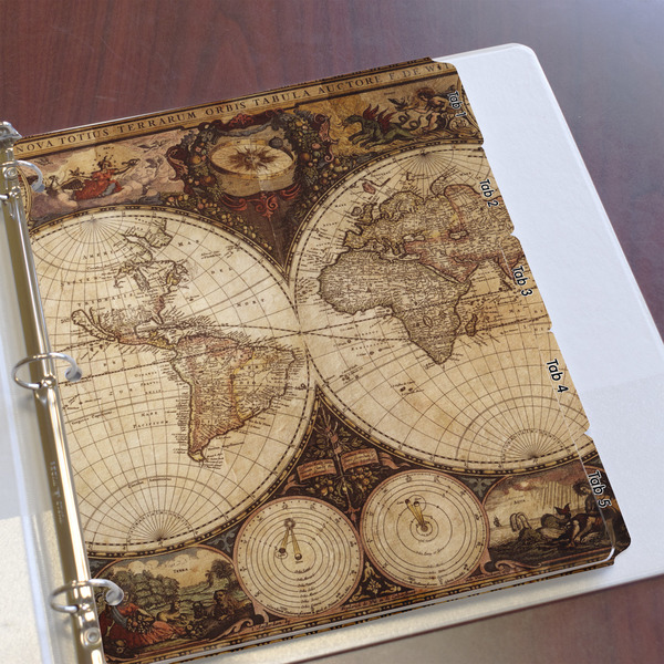 Vintage World Map Page Dividers - Set of 5 - In Context