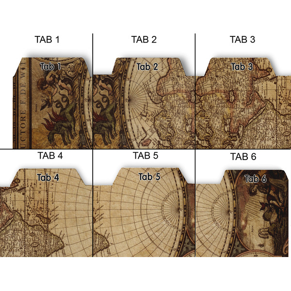 Vintage World Map Page Dividers - Set of 6 - Approval