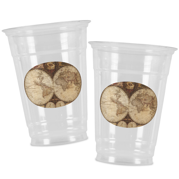 Vintage World Map Party Cups - 16oz - Alt View