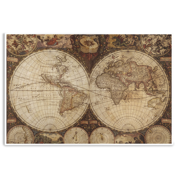 Custom Vintage World Map Disposable Paper Placemats