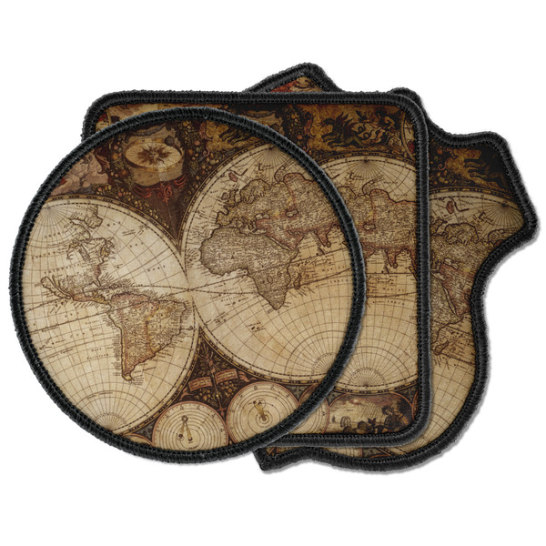 Custom Vintage World Map Iron on Patches