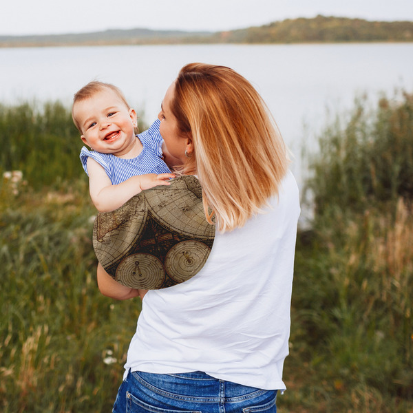 Vintage World Map Peanut Shaped Burp - Lifestyle