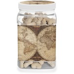 Vintage World Map Dog Treat Jar