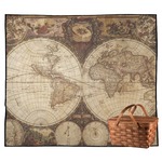 Vintage World Map Outdoor Picnic Blanket