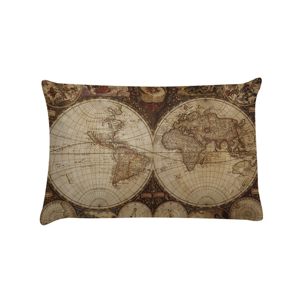 Custom Vintage World Map Pillow Case - Standard