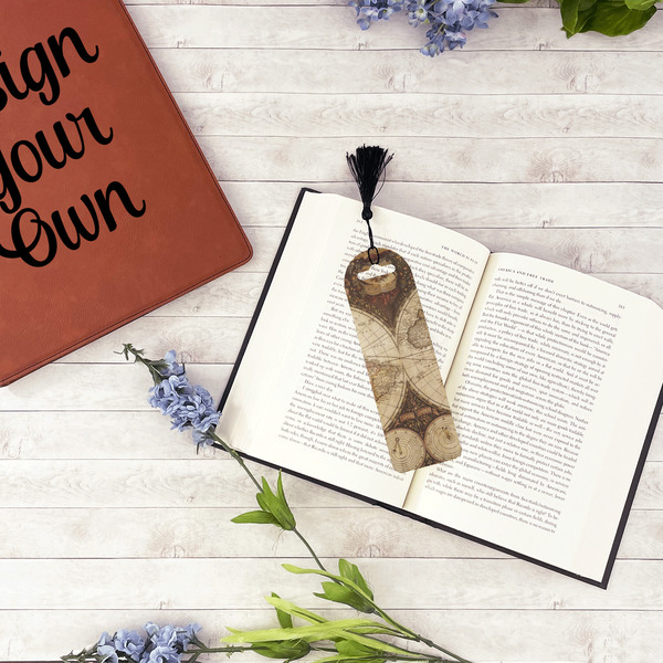 Vintage World Map Plastic Bookmarks - In Context