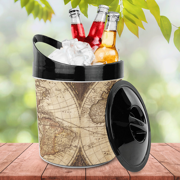 Vintage World Map Plastic Ice Bucket - LIFESTYLE