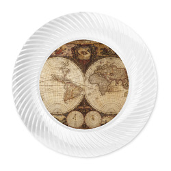 Vintage World Map Plastic Party Dinner Plates - 10"