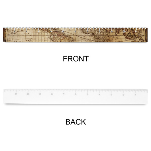Vintage World Map Plastic Ruler - 12" - APPROVAL