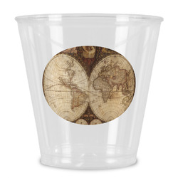 Vintage World Map Plastic Shot Glass