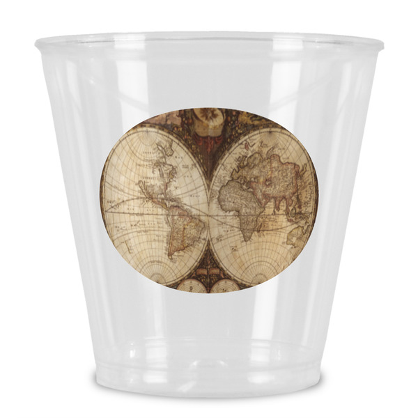 Custom Vintage World Map Plastic Shot Glass