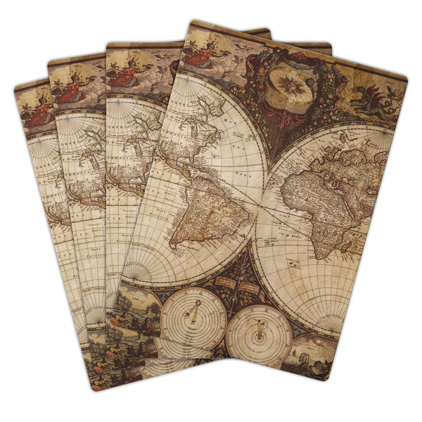 Vintage World Map Playing Cards - Hand Back View