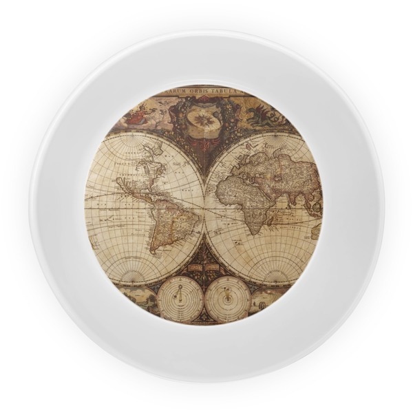 Vintage World Map Melamine Bowl - Center
