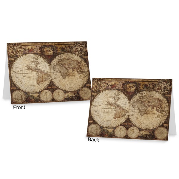Vintage World Map Postcard - Front and Back