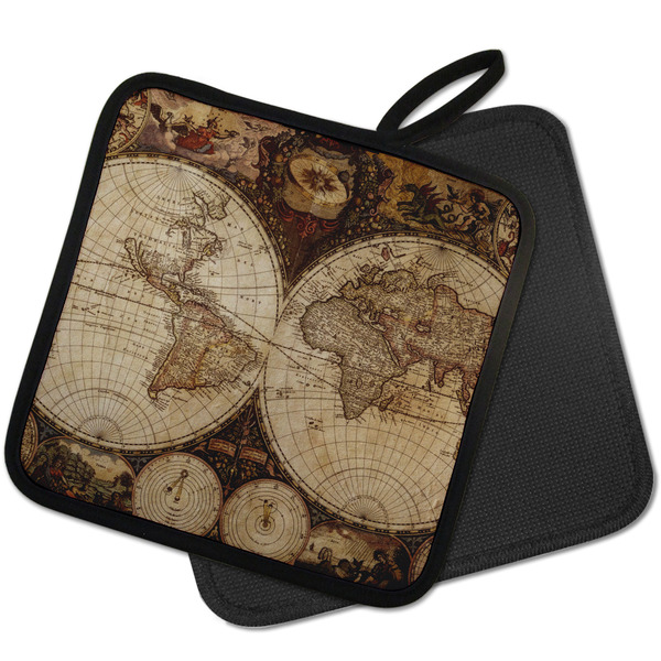 Vintage World Map Pot Holders - PARENT MAIN