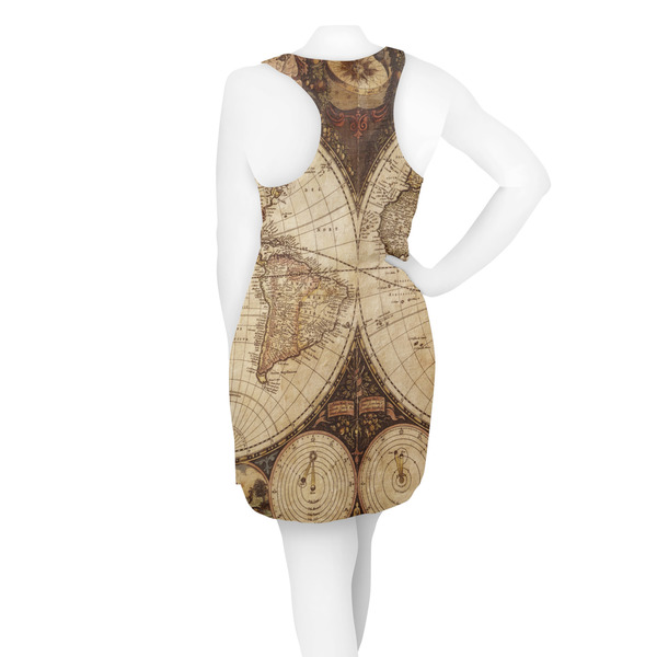 Vintage World Map Racerback Dress - On Model - Back