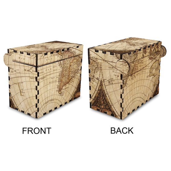 Vintage World Map Recipe Box - Full Color - Approval